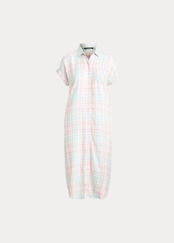 Camisa De Dormir Ralph Lauren Mujer Multicolor - Plaid - MRXZP8310